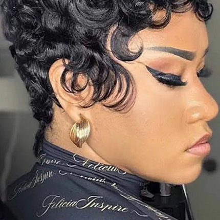 99J Burgundy & Natural Black Pixie Cut Wig | 150% Density Glueless Remy Human Hair Bob