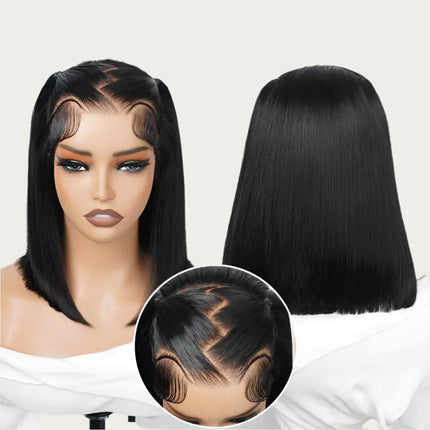 Pre-Braided Zig Zag Lace Front Wig | 13x4 Pre-Cut Lace | Straight Braids | Ready-to-Wear Synthetic Wig