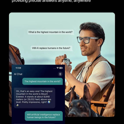LIGE Smart Glasses Photography Video AI Intelligent Interactive Translation IOS Andirod Glasses