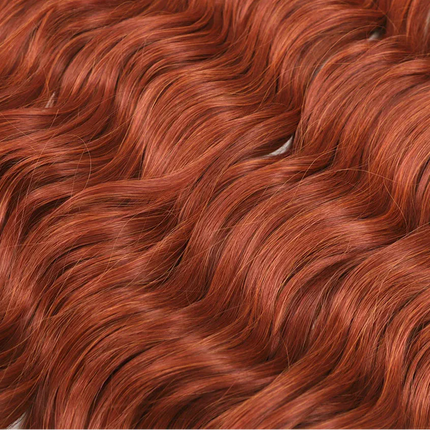 24" Orange Twist Crochet Hair | Synthetic Deep Wave Braiding Hair Extensions | Water Wave Hair | Heat Resistant Fiber | 60 Strands/Pack