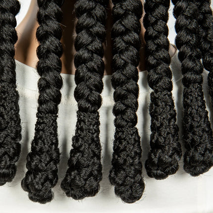 Cornrow & Bantu Knots Braided Wig | Stitch Braids | Full Lace | Synthetic Hair | Kima Wigs