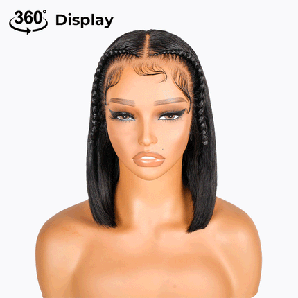 Pre-Styled Braided Bob Wig | 13x4 Lace Front | Remy Hair | Pre-Cut Lace