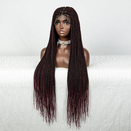 40" 360° HD Full Lace Knotless Twist Braids Wig | Blended Long Box Braids