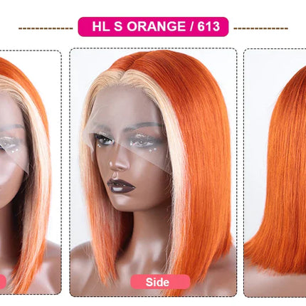 180% Density Honey Blonde Bob Wig | Straight T-Part Lace Front Brazilian Human Hair