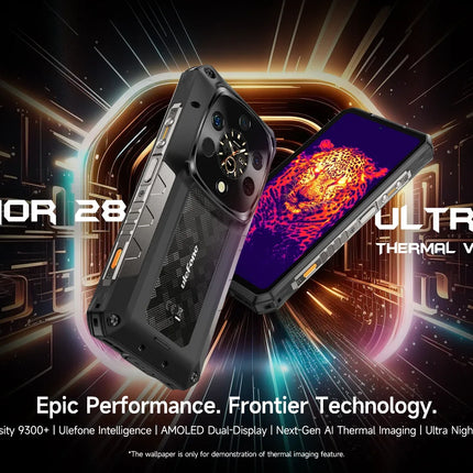 Ulefone Armor 28 Ultra 5G AI Thermal Imaging Rugged Phone Dimensity 9300+ 1TB ROM 32GB RAM Android Smartphone