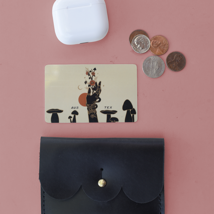 Scalloped Leather Card Carrier