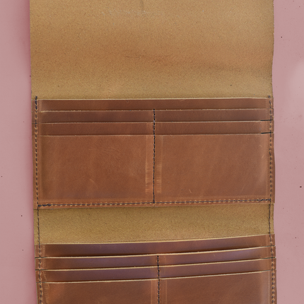 Scalloped Fold Over Leather Wallet