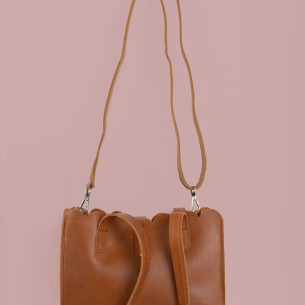 Scalloped Convertible Midsized Handbag