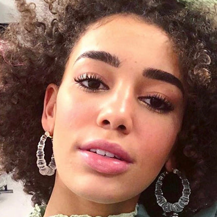 Clear Lucite Bamboo Hoop Earrings