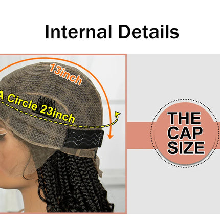 Short Boho Knotless Braids Bob Wig with Curly Ends | Full Lace