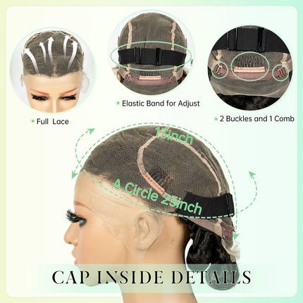 Knotless Cornrow Twist Full Lace Front Wig | Crochet Braids | Transparent Lace | Black Women
