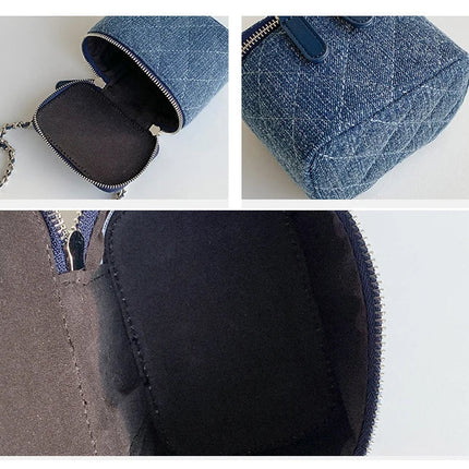Mini Denim Crossbody Bags for Women | Lingge Chains Shoulder Bag & Fashion Brands Box Bag (Lipstick Coins Purses & Handbags)