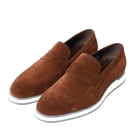 Classic Luxury Men's Cow Suede Penny Loafers | Genuine Leather Slip-on Casual Business & Social Flats