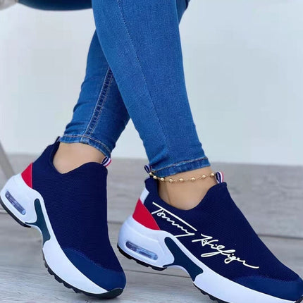 Casual Breathable Wedges Ladies Walking Sneakers Flat Women Shoes