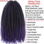 1B-purple color / 18 Inch (45.72 cm) / 1 Pack (30 Strands)