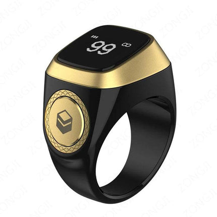 IQibla Smart Zikr Ring Praise Tasbih Tally Electronic Digital Counter for Muslims Prayer Time Vibration Reminder Waterproof