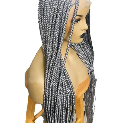 Ready-to-Ship 28" Center Part Box Braids Wig | 13x4 Lace Front | Middle Part | Kanekalon