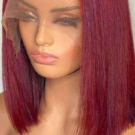 Rebecca #33 Reddish Brown Bob Wig | 13x6x1 T-Part Peruvian Remy Human Hair