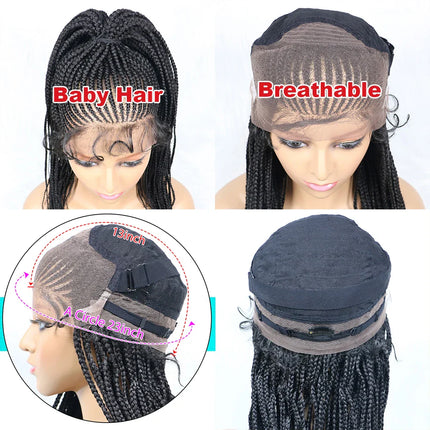 Kima Cornrow & Bantu Knot Braided Wig | Stitch Braids | Full Lace | Heat-Resistant Synthetic Hair