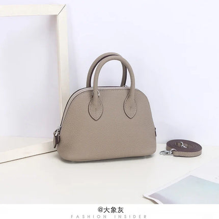 Shell Bag Women's Messenger Bag | Cow Leather Simple Shoulder Bag & Fashion Ladies Classic Handbag (Small Mobile Phone Crossbody Bag)