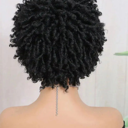 Short Afro Faux Dreads Wig | Heat Resistant Synthetic Braids | Unisex Wig for Black Women & Men
