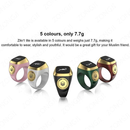 IQibla Smart Zikr Ring Praise Tasbih Tally Electronic Digital Counter for Muslims Prayer Time Vibration Reminder Waterproof
