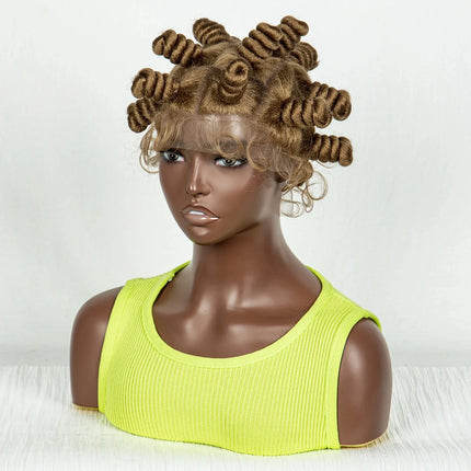 613 Blonde Handmade Bantu Knotless Braids Wig | Full Lace Frontal