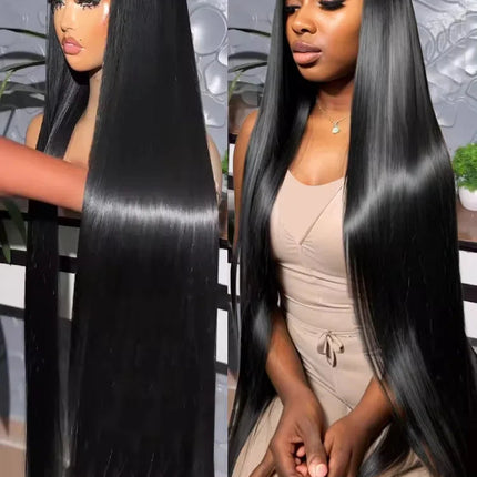 46-50 Inch | 13x6/13x4 Lace Width | Bone Straight | Brazilian | Remy Hair | HD Transparent Lace Frontal Wig - 200% Density