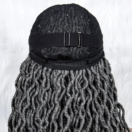 Knotless Box Braided Wig with Curly Ends & Baby Hair | Synthetic Lace Front Wig for Black Women
