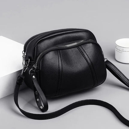 PU Leather Casual Crossbody Bag for Women | Shell Purse & Handbag (Lady Luxury Design Small Shoulder Messenger Bag)