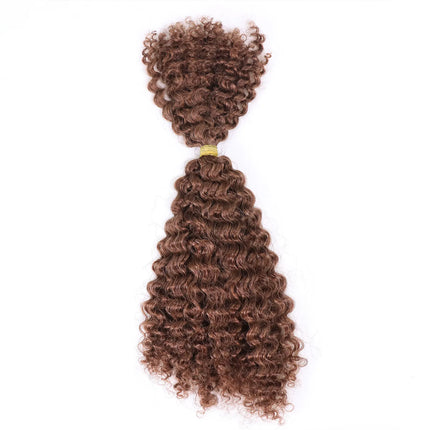 Ombre Honey Blonde Kinky Curly Human Hair Extensions | 50g Peruvian Crochet Bulk Hair (No Weft, Double Drawn)