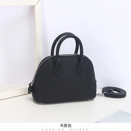 Shell Bag Women's Messenger Bag | Cow Leather Simple Shoulder Bag & Fashion Ladies Classic Handbag (Small Mobile Phone Crossbody Bag)