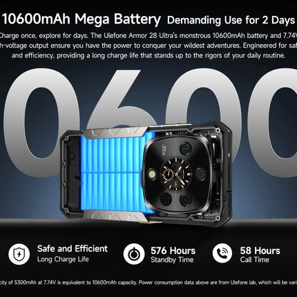Ulefone Armor 28 Ultra 5G AI Rugged Phone 1TB ROM+32GB RAM Android Smartphone AMOLED 6.67" 10600mAh