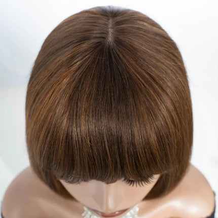 "Put On & Go" Straight Bob Wig | Easy Wear Human Hair with Bangs & Realistic Scalp