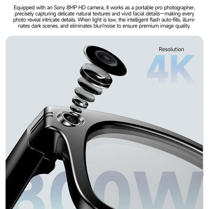 GUHUAVMI New 800W Camera AI Smart Glasses Color-Changing Translation Glasses Photo Video Recording Waterproof