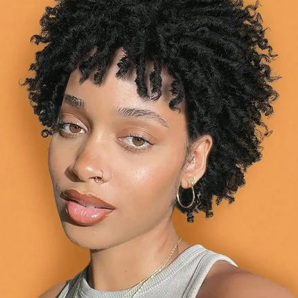 Short Afro Faux Dreads Wig | Heat Resistant Synthetic Braids | Unisex Wig for Black Women & Men