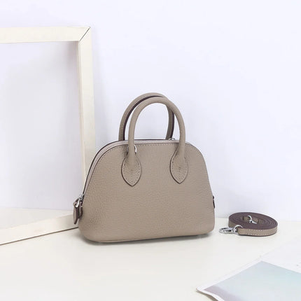Shell Bag Women's Messenger Bag | Cow Leather Simple Shoulder Bag & Fashion Ladies Classic Handbag (Small Mobile Phone Crossbody Bag)