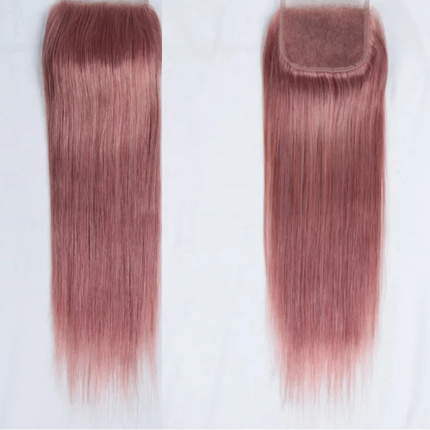 180% Density Red Straight 4x4 Lace Closure | 100% Brazilian Human Hair (Pre-Plucked, Transparent Swiss Lace)