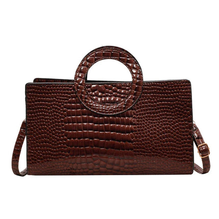 Luxury Crocodile Pattern Women's Handbag | Fashion Shoulder & Crossbody Bag (Famous Brand Designer PU Leather, Large Capacity)