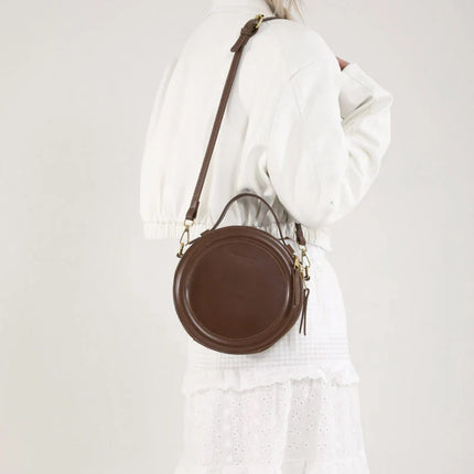 Round Crossbody Bags for Women | High Quality PU Leather Designer Shoulder Bag & Female Clutch Purse (Solid, Soft)