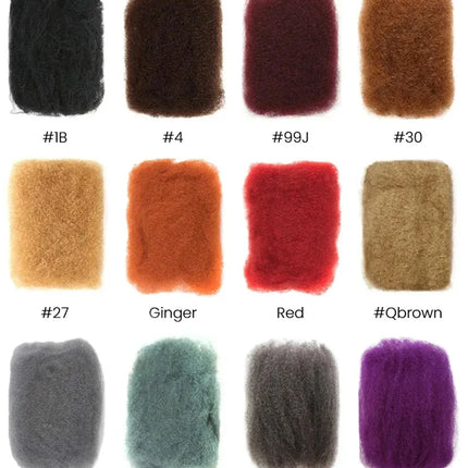 QVR Afro Kinky Curly Bulk Human Hair | No Attachment | Remy Hair | Natural Color | Dreadlock & Braiding Hair