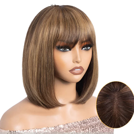 Rebecca Ombre Blonde Brown Bob Wig | 3x1 Part Lace Human Hair