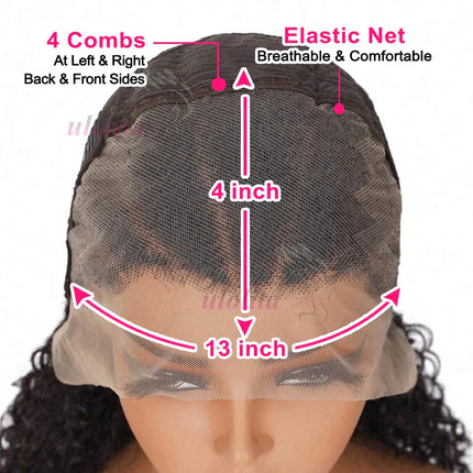 13x4 Human Hair Deep Curl Locs Wig | Knotless Braided Bob | 210 Density | Remy Mongolian Hair