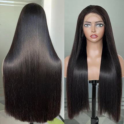 250% Density HD Lace Frontal Wig | Super Double Drawn Straight Virgin Human Hair | Natural Black