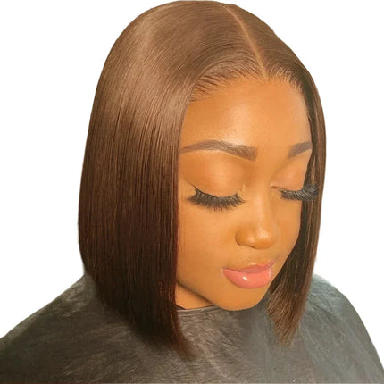 #4 Chocolate Brown Bob Wig | Glueless | Ready To Wear | Brazilian Hair | Human Hair | Straight | Invisible | Closure Wigs For Women