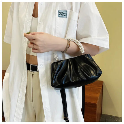 Women's Cloud Bag | New Fashionable Soft Solid-Color PU Leather Single-Shoulder & Crossbody Bag (Simple & Stylish)