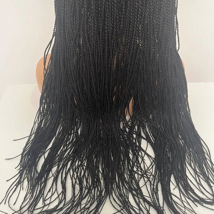 28" Micro Twist Braiding Lace Wig | Senegalese Twist Style | Transparent Lace Front Wig | Kanekalon Hair