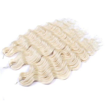 24" Orange Twist Crochet Hair | Synthetic Deep Wave Braiding Hair Extensions | Water Wave Hair | Heat Resistant Fiber | 60 Strands/Pack