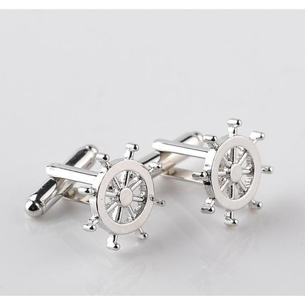 Silver Pirate Ship Cufflinks