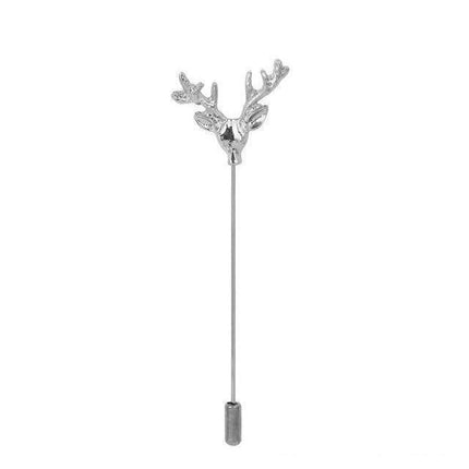 Silver Rustic Deer Brooch